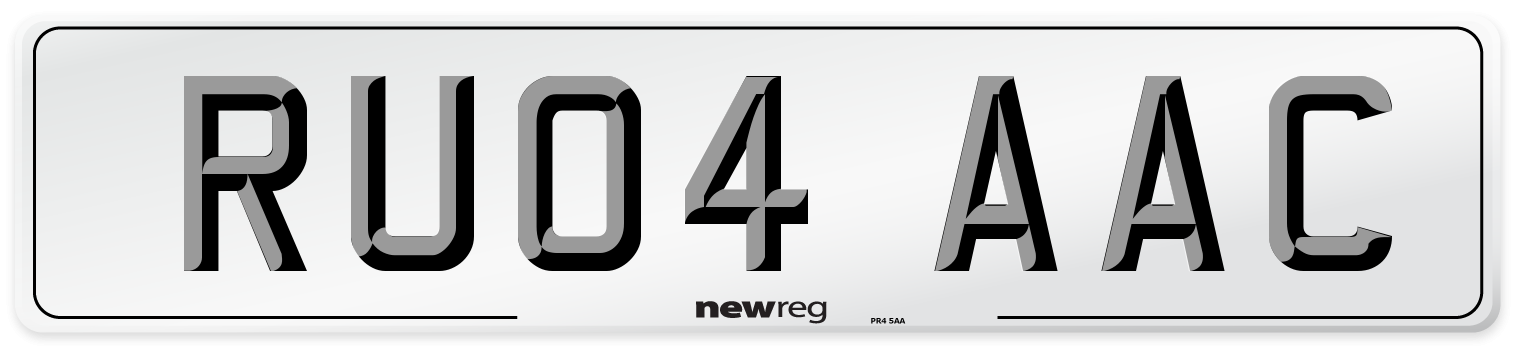 RU04 AAC Number Plate from New Reg
